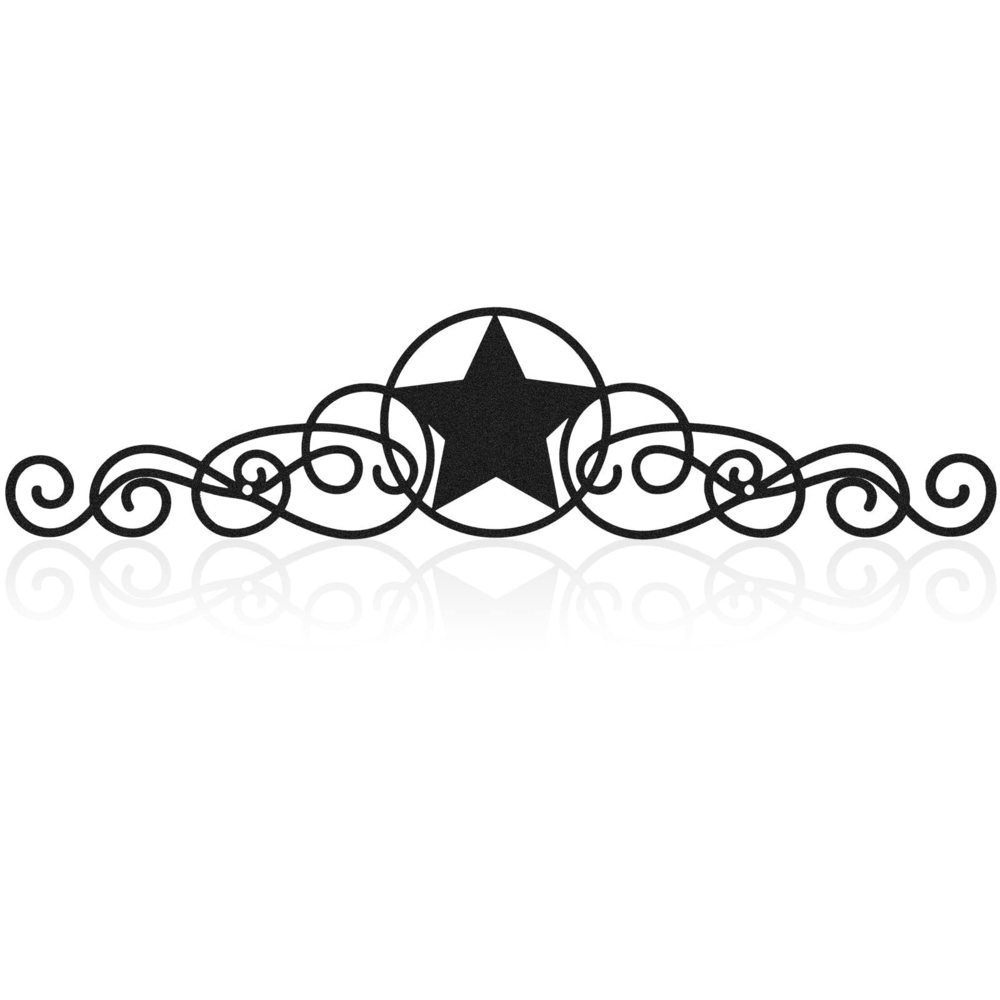 Metal Star Wall Decor Black Scroll Star Rustic Country Decorations For Home🌻